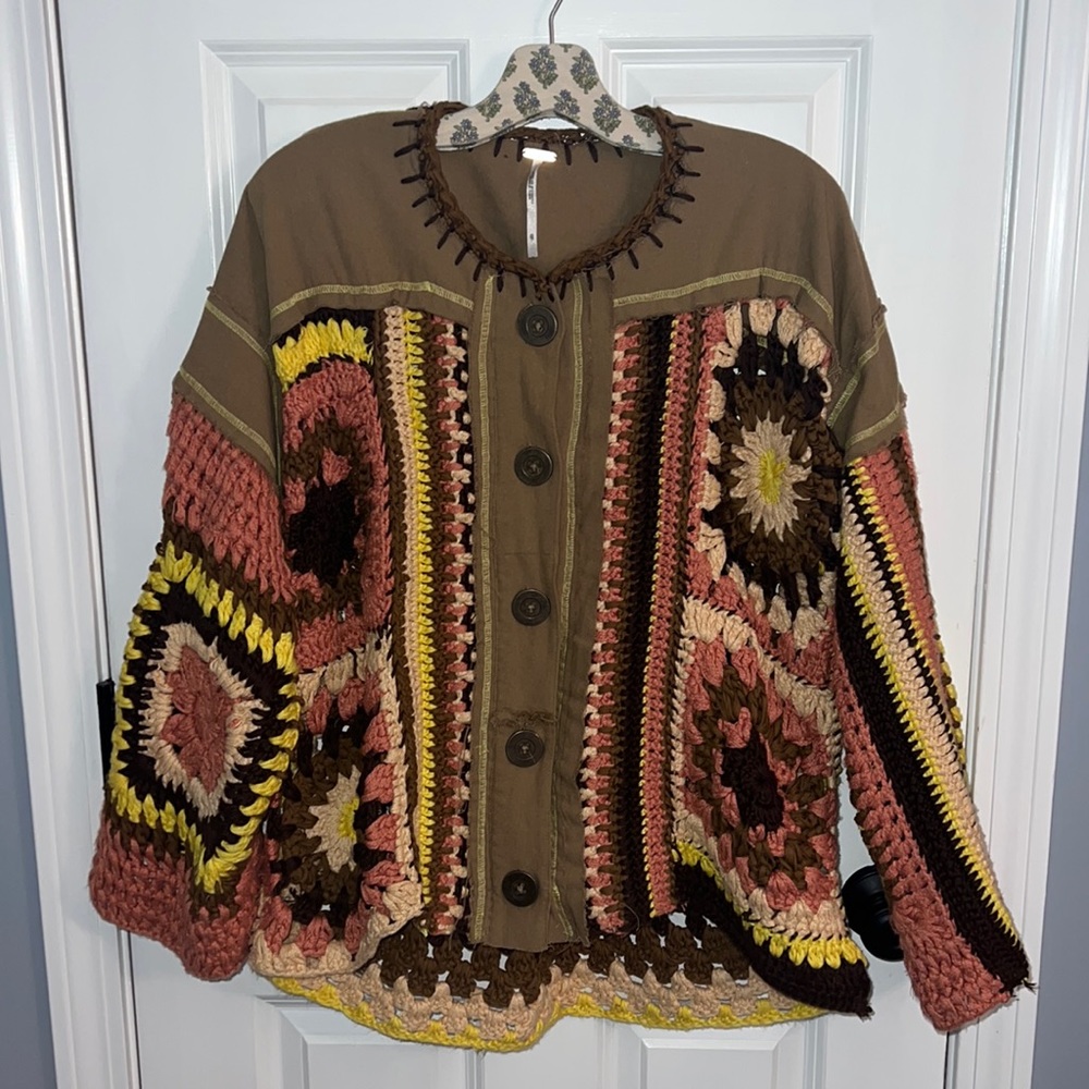 Free People Crochet Jacket